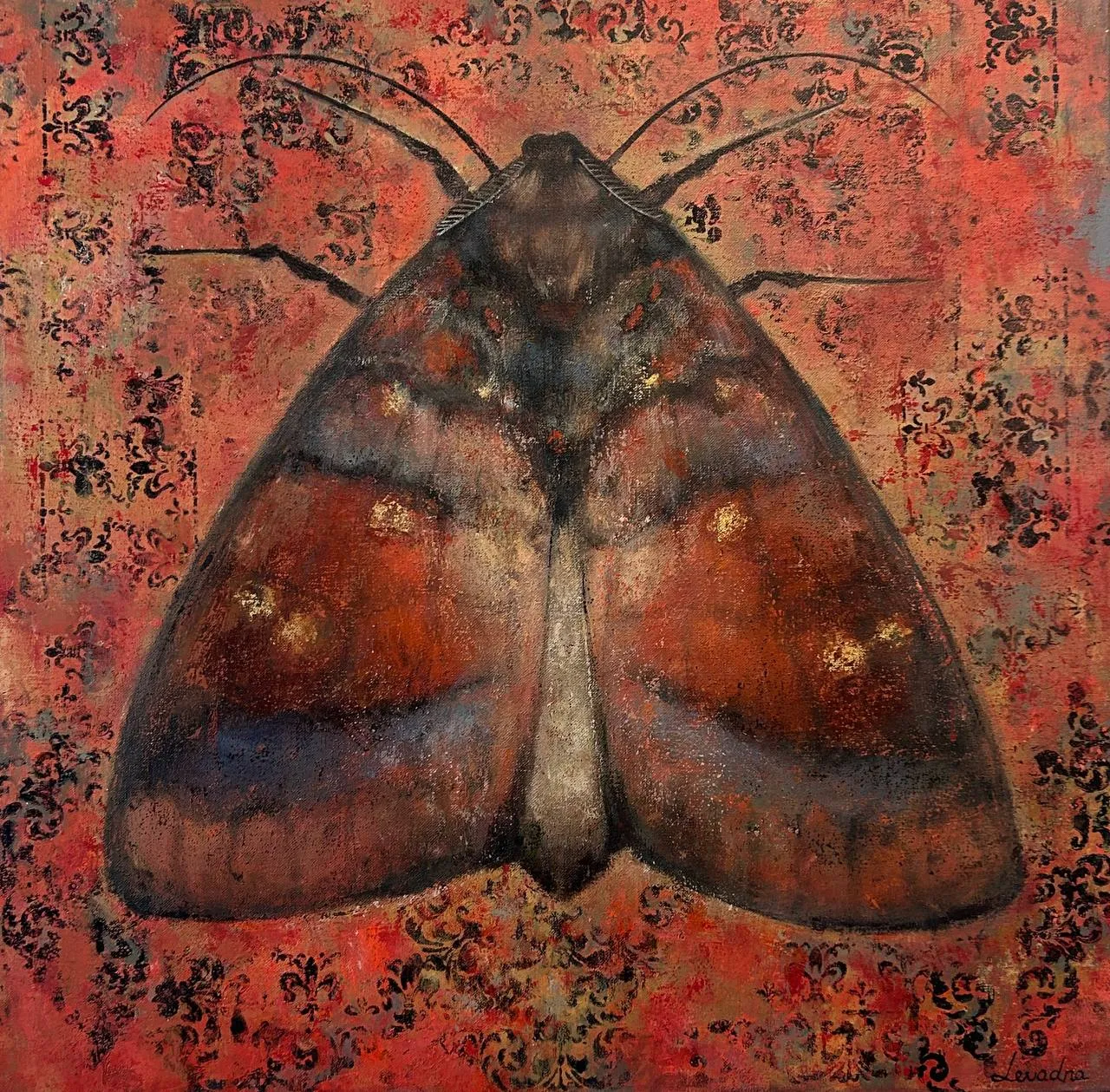 Зображення "Moth" від Milana Levadna, розмір: 70x70 cm, матеріали: Acrylic on canvas, медіум: Живопис, місто: Lviv