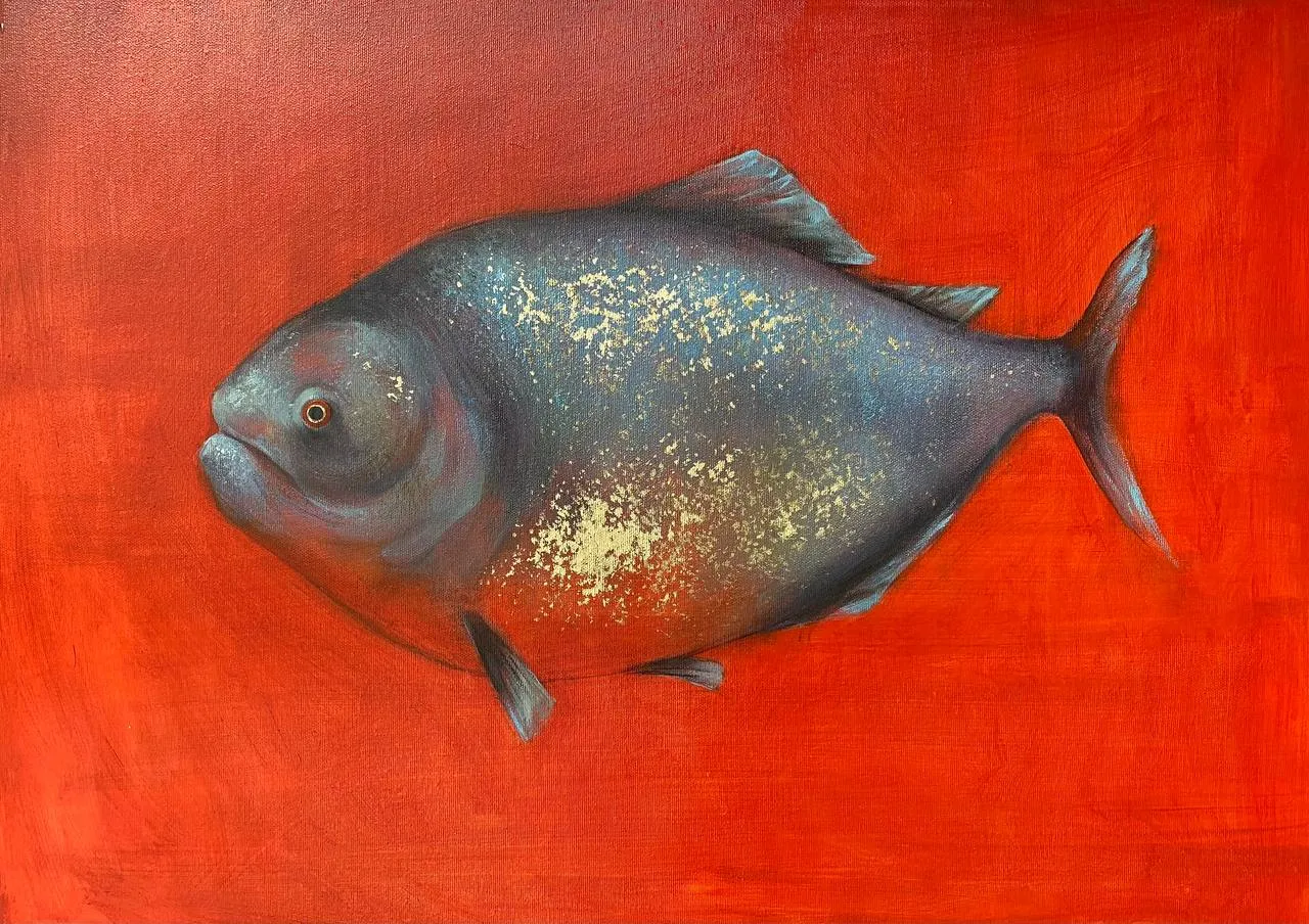 Зображення "Piranha" від Milana Levadna, розмір: 50x70 cm, матеріали: Acrylic on canvas, медіум: Живопис, місто: Kharkiv