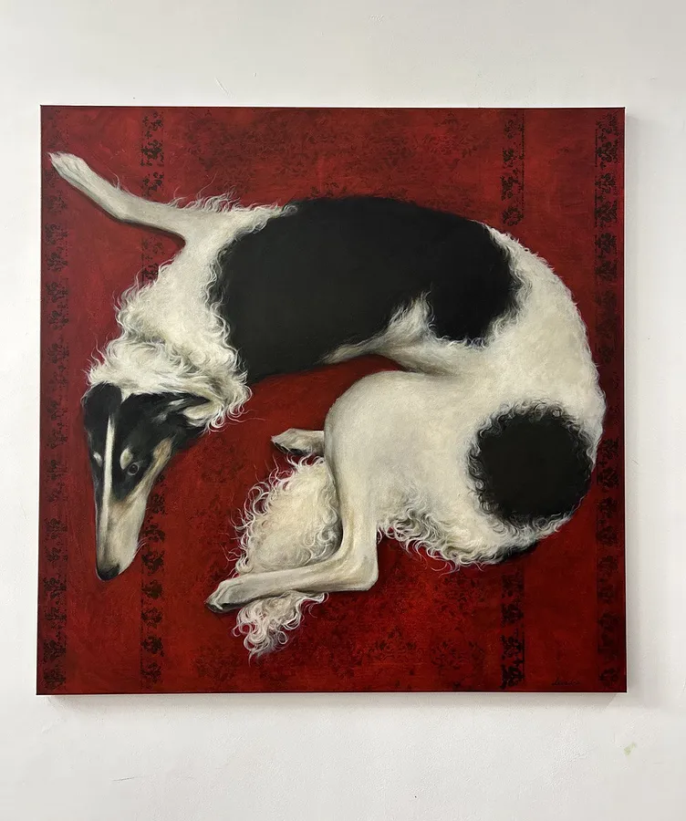 Зображення "The lunch nap" від Milana Levadna, розмір: 117x117 cm, матеріали: Acrylic on canvas, медіум: Живопис, місто: Lviv